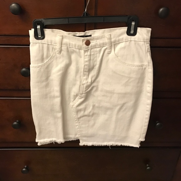 White Asymmetrical Jean Skirt - Picture 1 of 1